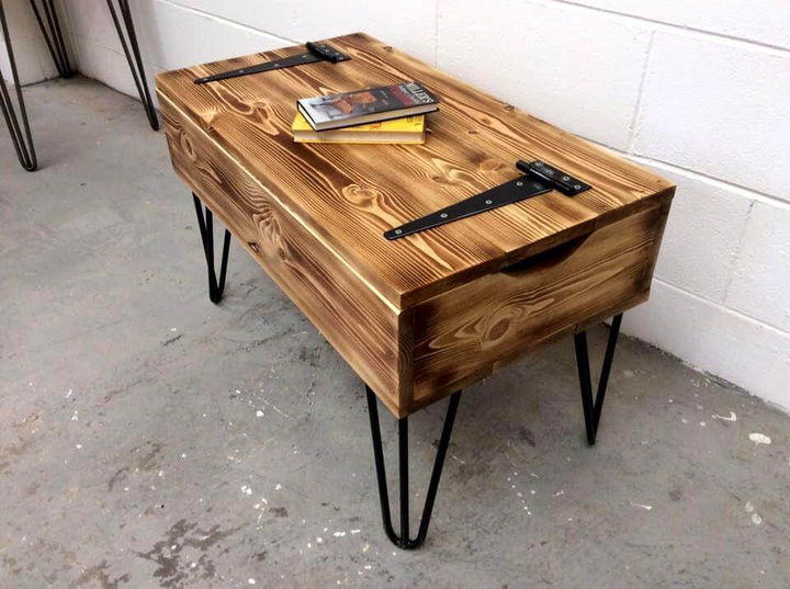 pallet coffee table with hairpin legs