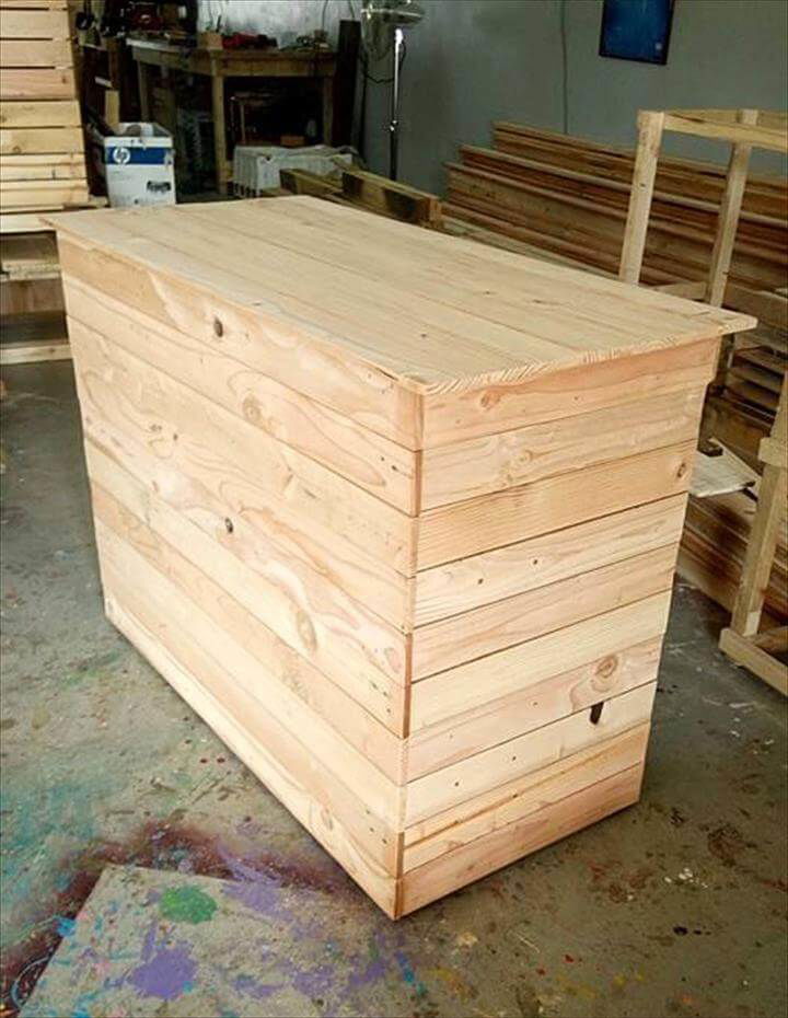 handmade wooden pallet desk
