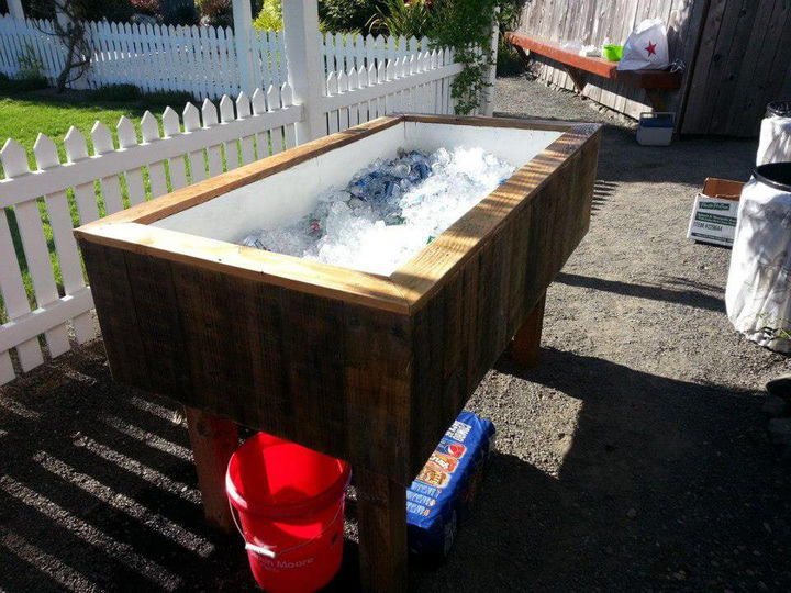 large wooden pallet icebox