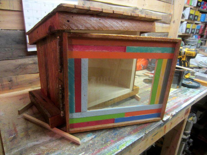 handcrafted wooden pallet mail box