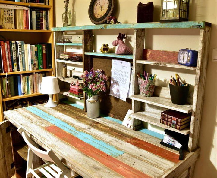Repurposed pallet study desk or table