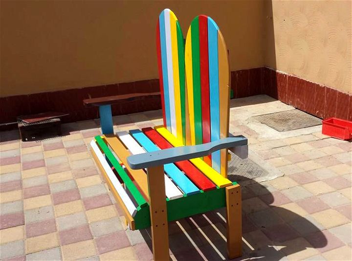 recycled pallet Adirondack style bench
