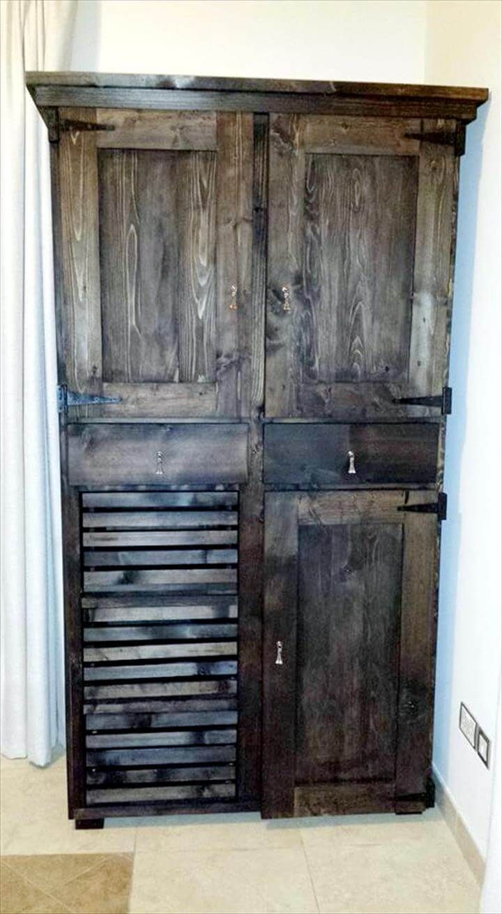 no-cost pallet painted black cupboard
