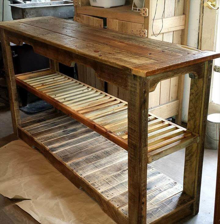 Multipurpose Wooden Pallet Console Table Multipurpose Wooden Pallet Console Table, How To Make A Sofa Table From Pallets