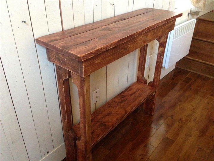 wooden pallet console