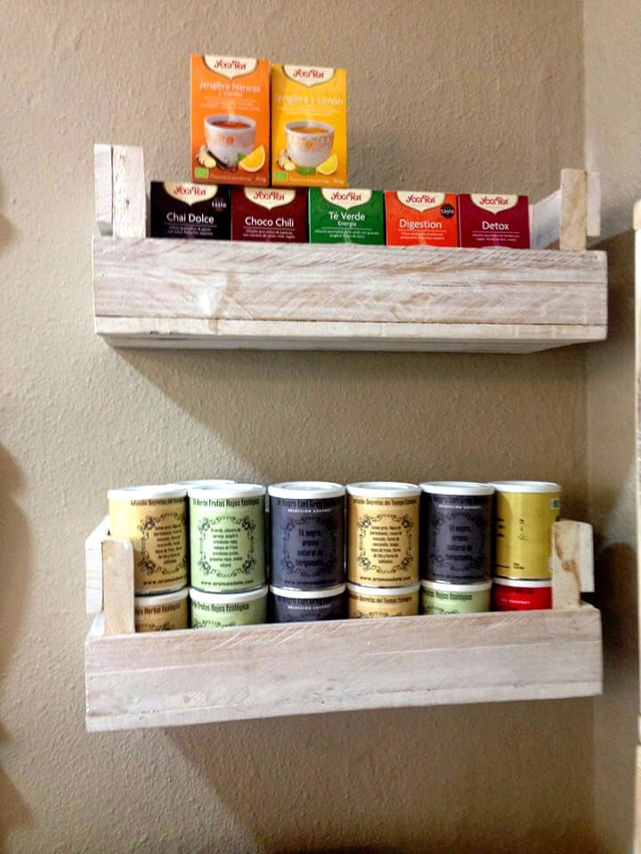 no-cost pallet floating kitchen wall shelves