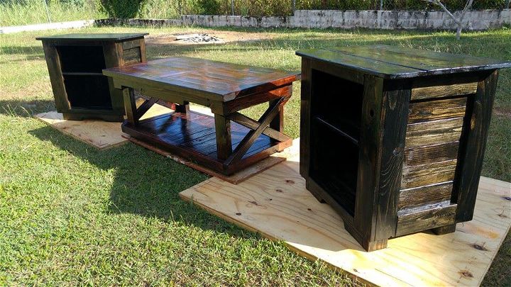 no-cost pallet living room table set