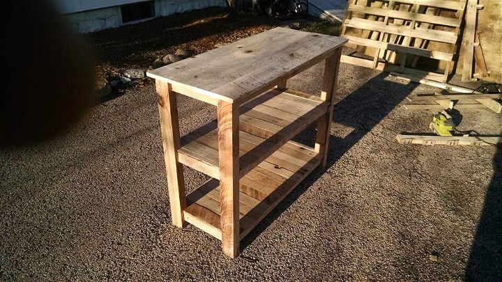 pallet media console or kitchen island