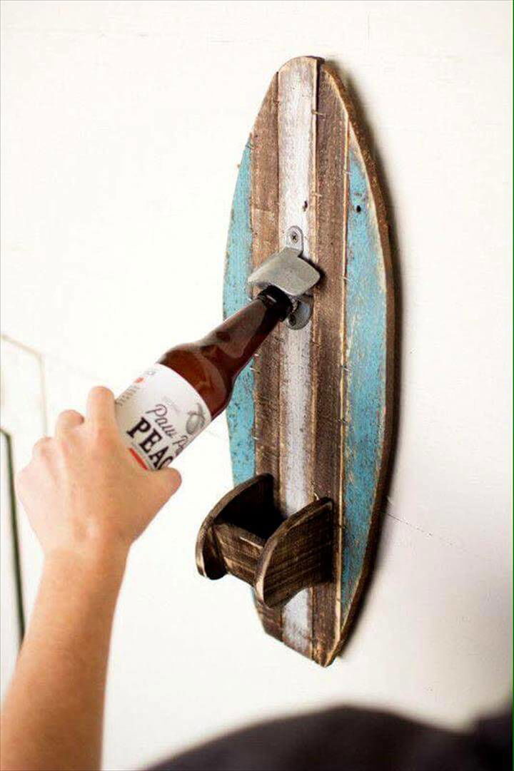 pallet surfboard bottle opener