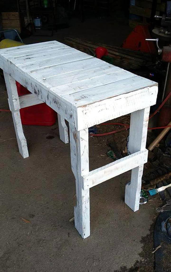 handmade wooden pallet white table