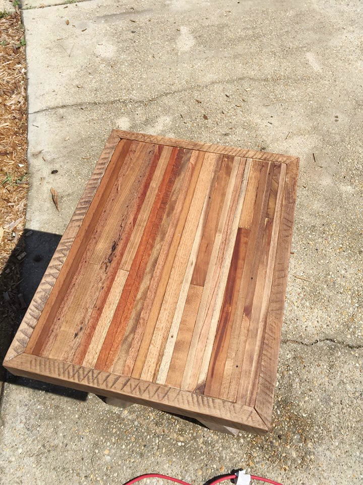 diy pallet butcher block style end table