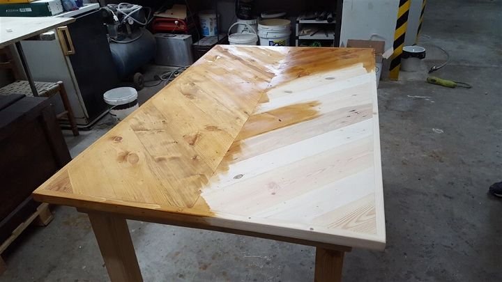 recycled pallet chevron dining table