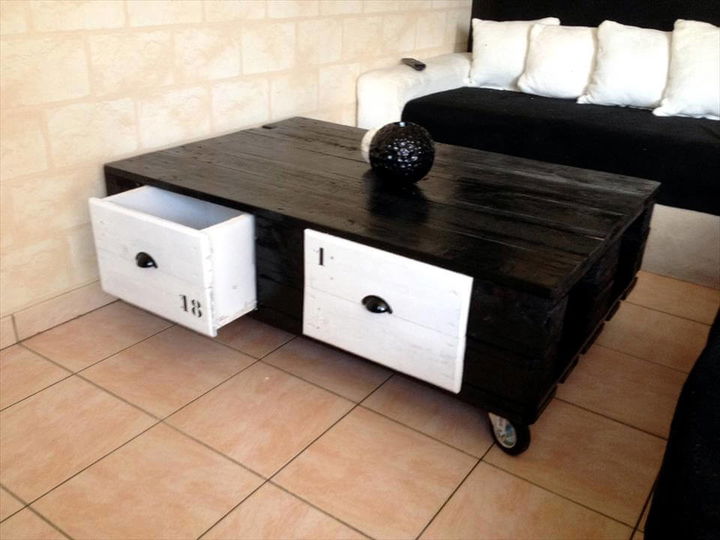 Wooden pallet coffee table