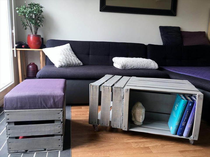 wooden pallet crate coffee table