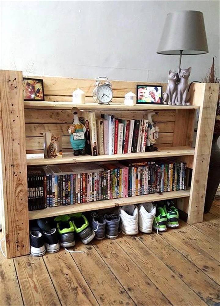 diy pallet multi-functional shelf unit