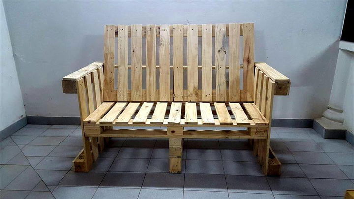 Pallet Bench With Arms Pallet Bench With Arms, Bench With Arms
