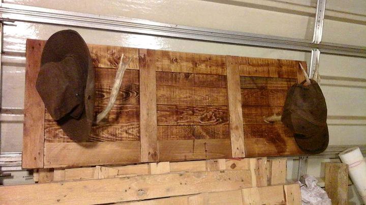 handcrafted wooden pallet coat rack