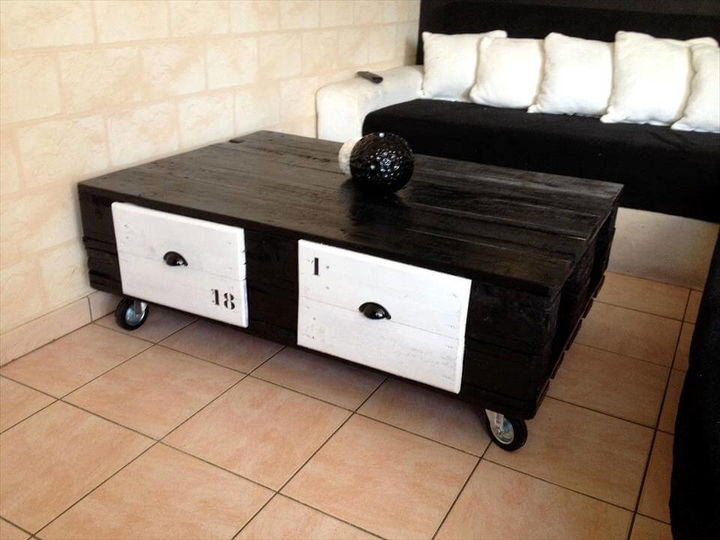 Recycled pallet coffee table