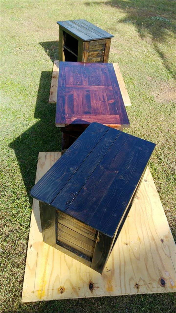 custom pallet coffee table and side tables set
