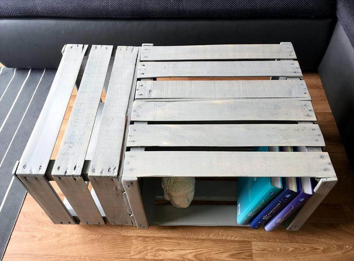Recycled pallet crate coffee table
