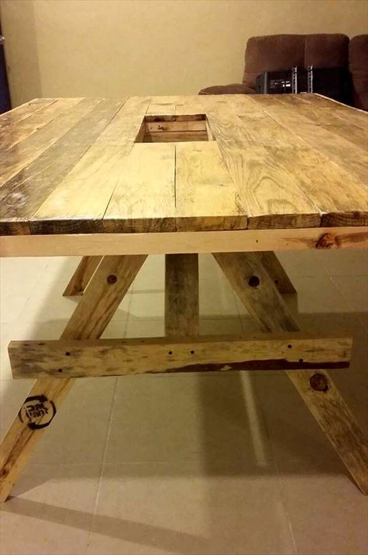 Recycled pallet dining table