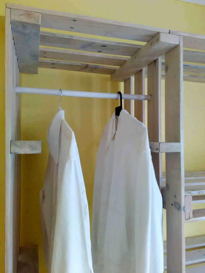 Recycled pallet closet