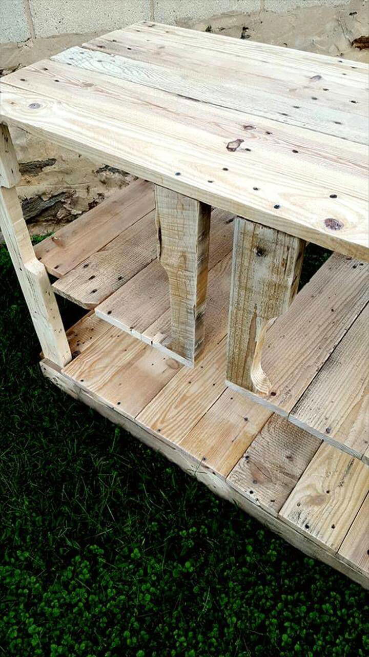 handcrafted pallet media console