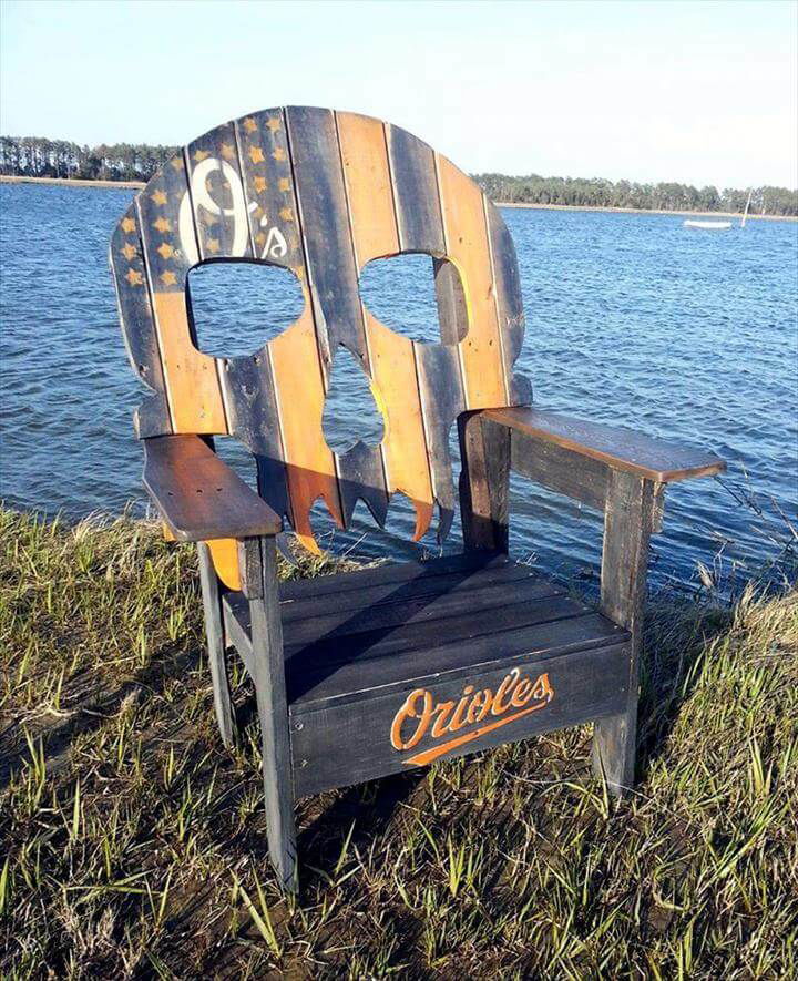 no-cost wooden pallet skull chair