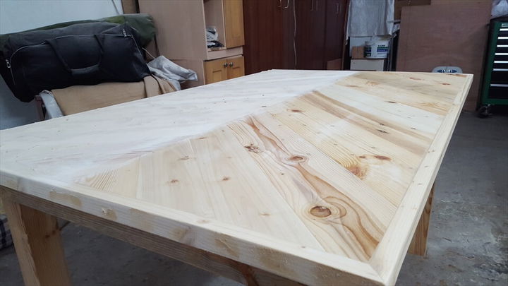rustic pallet wood chevron dining table