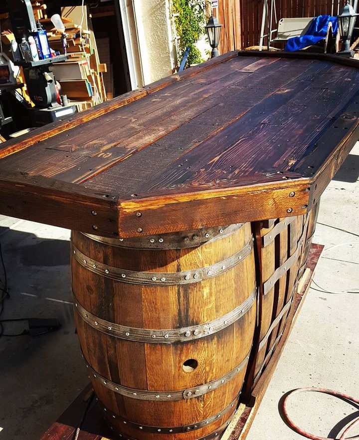 no-cost pallet and old barrel bar