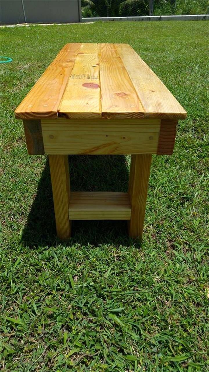 Reclaimed pallet bench
