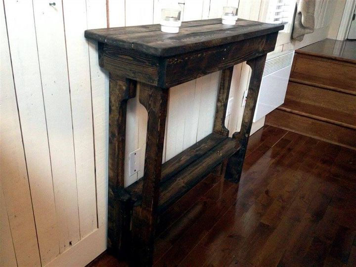 custom black stained pallet entryway table