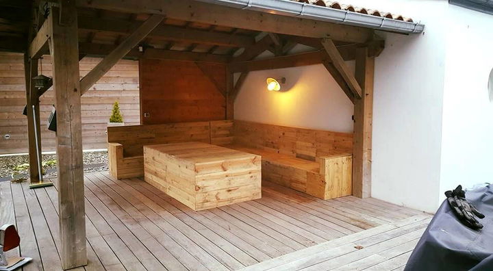 wooden pallet block style sectional sofa set