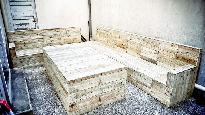 recycled pallet patio sofa set