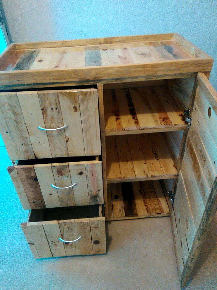 wooden pallet chest of drawers