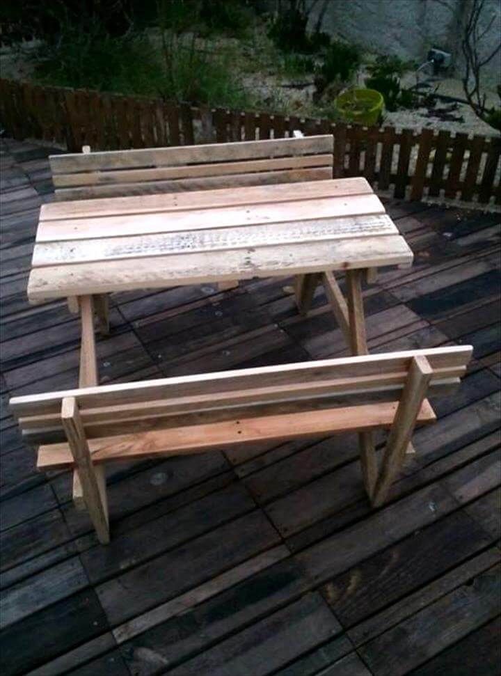 no-cost creative pallet picnic table