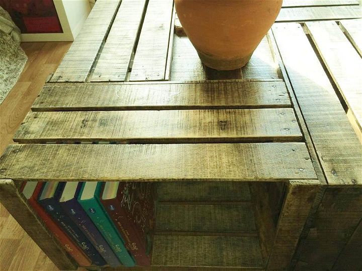repurposed wooden pallet crate coffee table