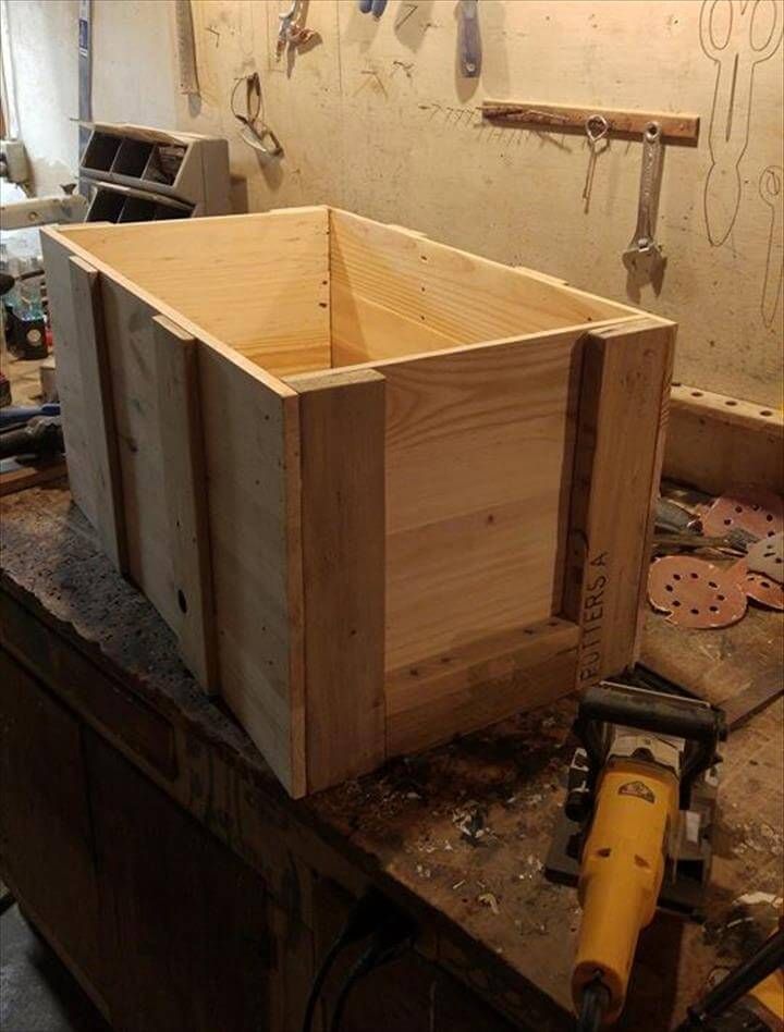 building the bottom of wooden toy chest