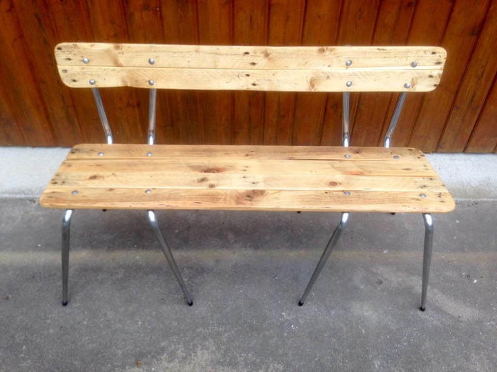 pallet and old metal chair bench