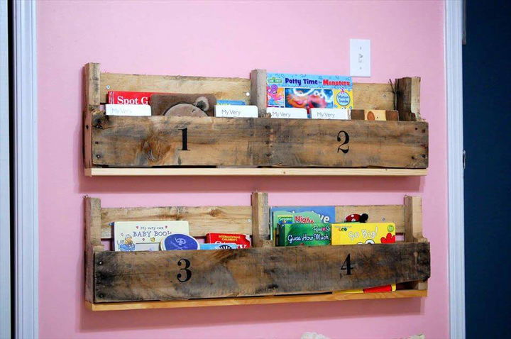 custom wooden pallet bookshelves