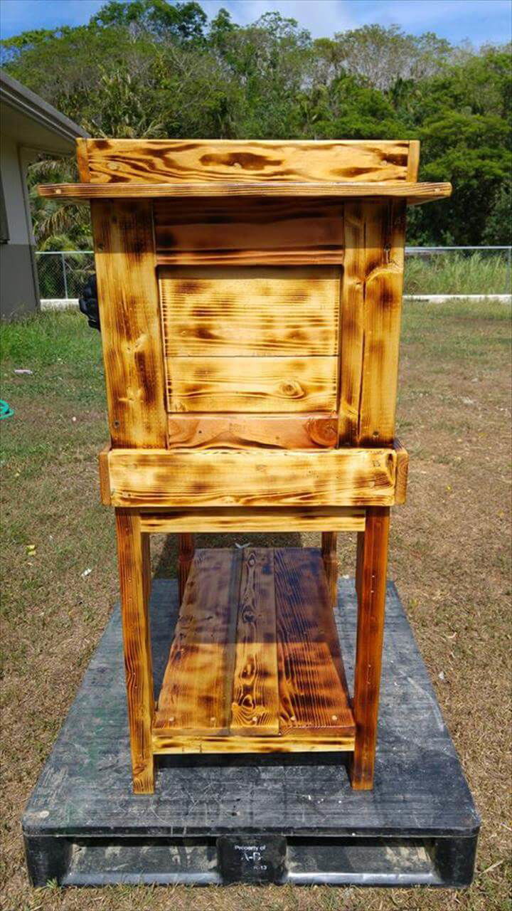 recycled pallet outdoor cooler holder