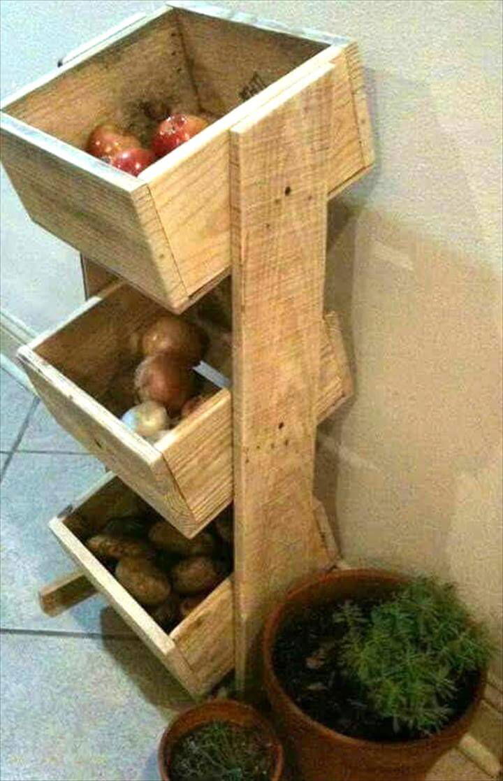 handcrafted pallet vegetable organizer