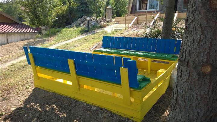 handcrafted wooden pallet folding sandbox