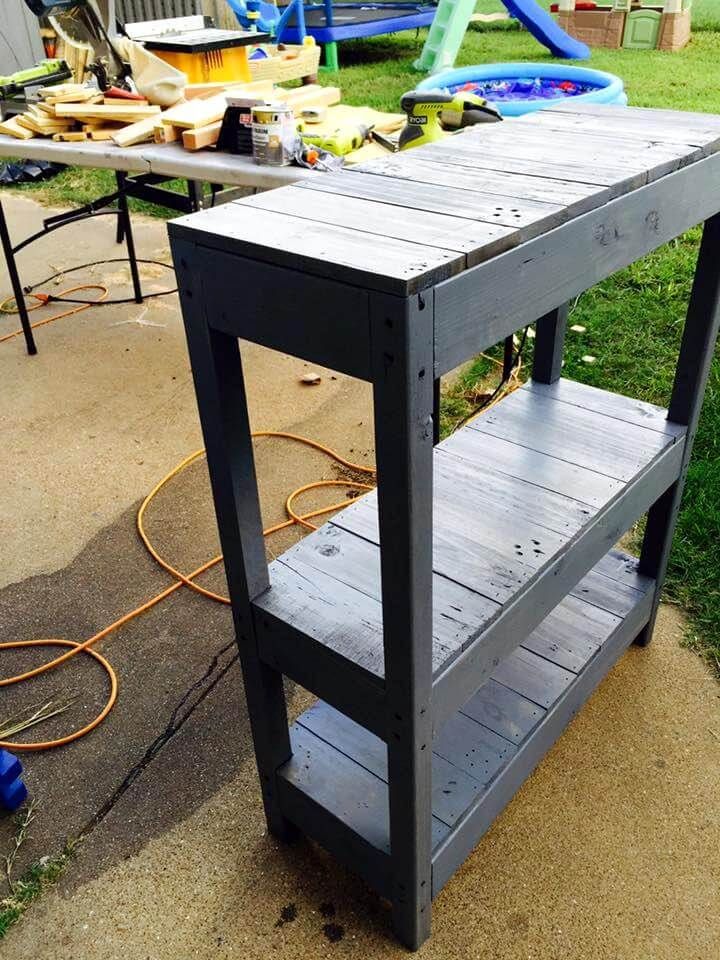 wooden pallet entryway table