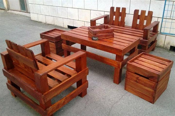 rustic pallet outdoor seating set