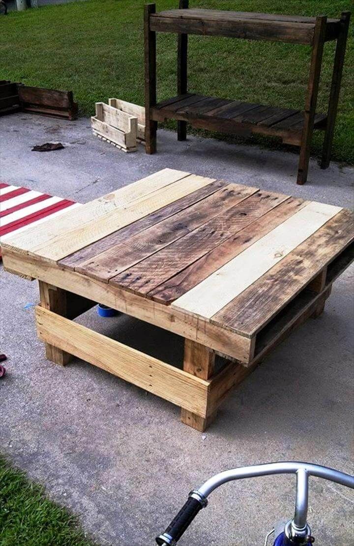 wooden pallet rustic coffee table